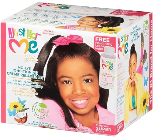 No-lye Conditioning creme relaxer kit Just for me SUPER FORTE