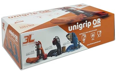 3L Internacional Caja de 50 Unidades Guantes Desechables de nitrilo Texturizado Libre de Polvo Talla XL