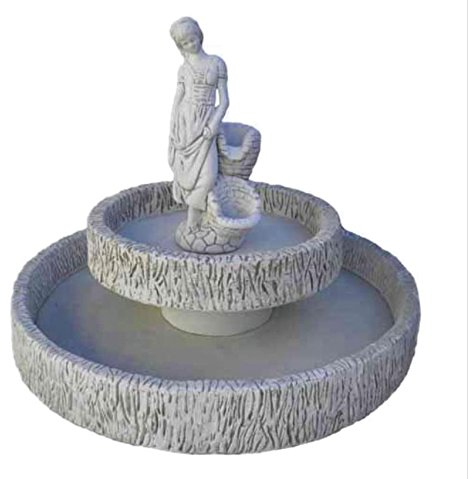 Runder Steinbrunnen Springbrunnen Brunnen Zierbrunnen Beckenbrunnen Wasserspiel Gartenbrunnen Höhe: 106cm