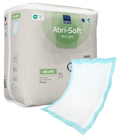ABENA Inkontinenz Bettunterlage Einweg, 60x90 cm, 30 Stück, saugstarke, weiche Bettschutzunterlagen, Inkontinenzunterlage, Wickelunterlagen für Babys, Pflegeunterlagen für Senioren