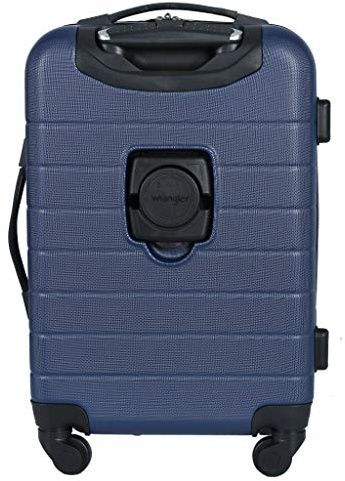 Wrangler Smart Spinner Hardside Luggage, 22-Inch Carry-On, Navy Blue