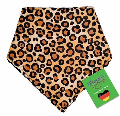 Dimples Hundehalstuch - Leoparden Animalprint - Halstuch, Bandana, Dreieckstuch für Hunde Welpen und Katzen - Tier Besitzer Geschenk - Handgemachtes Accessoire 35cm