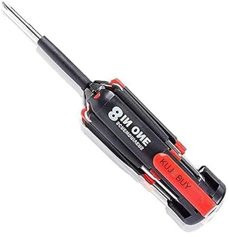 Multi Functional 8 in 1 Screwdriver Tool Set with 6 Led Torch Flashlight Worklight Portable Light Up Repair Professional Screwdriver Pocket General Screwdriver Multitool for Home Kitchen Car