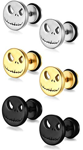 JewelryWe Schmuck Damen Herren Ohrstecker Edelstahl Römische Ziffern Glitzern Ohrringe Fake Plugs Ohr Cheater Tunnel Piercings mit Zirkonia Rosegold Gold Schwarz Silber