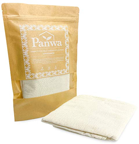 PANWA Traditional THAI Sticky Rice 16 Inch Round 6 Pack Reusable Cheesecloth, Grade 90 Triple Stitched Hem, Chef Quality, 100% Unbleached Cotton Fabric for Straining and Cooking