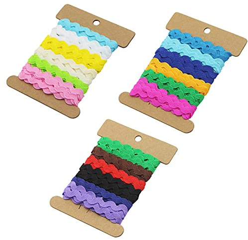 Nähen Bänder Band Borte Spitzenborte Polyester Trim Bänder Spitzen Zierband Stoffband Diy Handwerk Band Farbe Blumenmuster Stoff Lace Für Kleid Kappen Taschen Nähzubehör 3 Stücke,(5mm,Multi-Color）