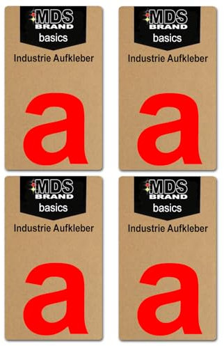 Basics von MDS Brand, 10cm Buchstaben Aufkleber, 4 Stück, Glänzend, Buchstaben zum aufkleben, Wetterfest klebebuchstaben (a)