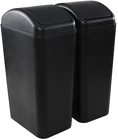 Saedy 14 L Cubo De Basura Plástico Papelera De Cocina Con Tapa Basculante, 2 Paquetes