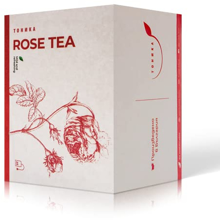 Tonika Tea - Té de rosas | Damascena de rosa búlgara | Natural, sin cafeína, 25 bolsitas de té