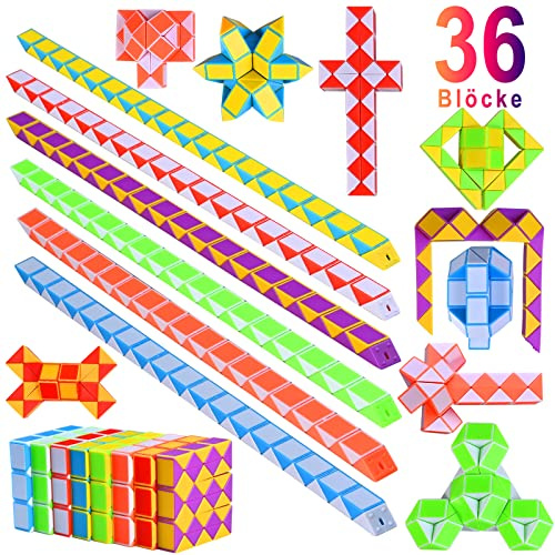 GOLDGE Mitgebsel,Confezione da 15 36 blocchi di serpente magico, piccoli regali per bambini, regalo di compleanno per bambini, calendario dell'Avvento per bambini, regalo di Babbo Natale