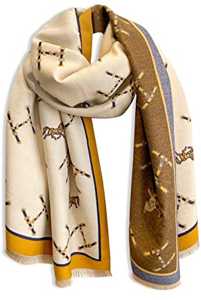 LumiSyne Invernale Sciarpa Scialle In Cashmere Per Donna Cavallo Retrò Motivo Lettera Calda Pashmina Sciarpe Con Nappa Morbida Lungo Wrap Stole