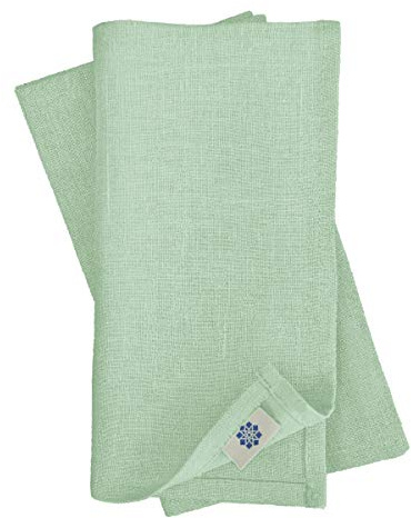 Linen & Cotton Hochwertige 4 x Stoffservietten/Servietten Stoff/Leinenservietten Hygge - 100% Leinen, Hellblau (45 x 45cm) für Feiern Home Küche Esstisch Dekoration Abendessen Cafe Restaurant