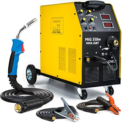ALLWELD MAGNUM MIG 358w MMA IGBT Schweißgerät MIG MAG MMA WIG 400V 50Hz 30-350 A - Set:Solo