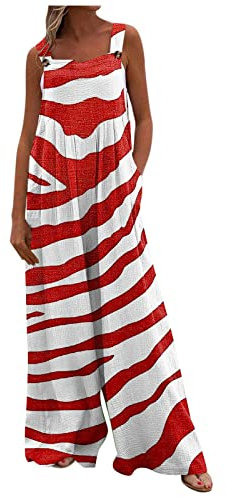 Jumpsuit Damen Kurz, Parachute Pants Women Jumpsuit Schwarz Outdoor Hose Arbeitslatzhose Damen Weite Hose Jumpsuit Schwarz Hochzeit Elegant Kleid Mit Drunter Kunstleder Hosen (Rot,XL)