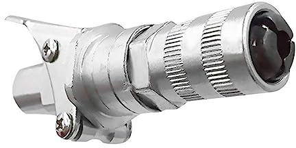 JTBDWOSK Fettpresse Kupplung Fett Kupplung Spitze, Metall G-Kupplung G Coupler für Fettpresse Hydraulik Sicherheits-Greifmundstück Selbstsperrender Fettmund, Leichtes An- und Ausziehen,Silber