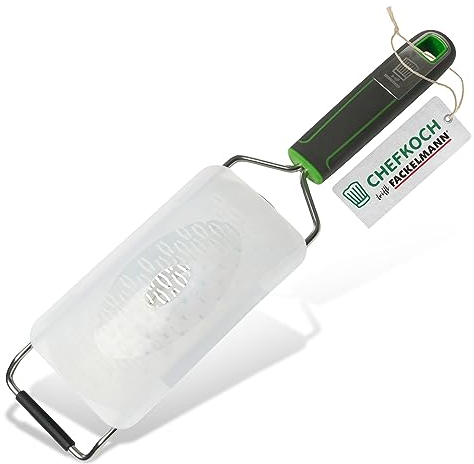 CHEFKOCH Premium Handreibe – 2-Wege Geätzte Reibefläche, Ergonomisch mit Soft-Touch-Griff, Extra Scharf, Für Käse, Schokolade & Mehr, Inkl. Klingenschutz