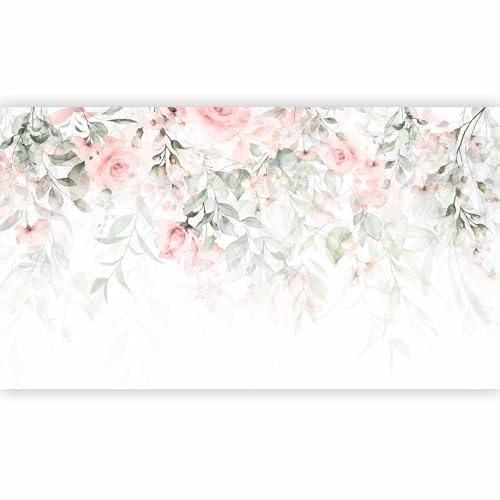 artgeist Premium Wall Mural Leaves 197x110 in - Non-Woven Wallpaper Fleece Wall Decor Photo Print Picture Image Design Rose Nature Plants Botanical Like Painted b-A-0697-a-e