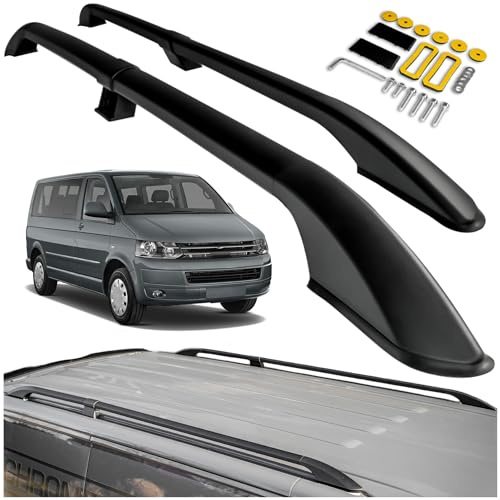 CHROMEMASTER Dachreling Dachträger Kompatibel mit VW T5 Caravelle Long 2003-2015 | Zur Befestigung der Dachgepäckträger, Dachboxen oder Dachfahrradträger | Robuste Konstruktion aus Alu