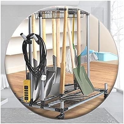 HACSYP Cleaning supplies organizer, Garden/Yard Tool Storage Rack, Removable Floor Organizer Rack, Broom and Mop Holder, for School, Hotel