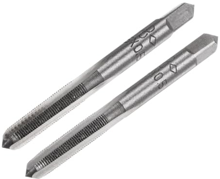 sourcing map metrisches Handgewindebohrer-Set Gewindebohrer-Set | 1 Paar, M5 x 0,5 Kegel-/Bodengewinde-Gewindebohrer, Handgewindeschneidwerkzeuge, legierter Werkzeugstahl, für die Reparatur