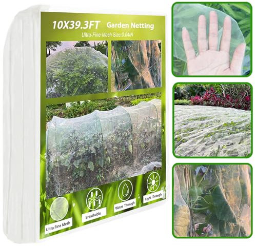 Garden Mesh Netting, 3x12m Ultra Fine Insect Netting, Row Cover Barrier Protection Net for Birds Animals Garden Netting for Vegetable Plant Fruit Flower Crop Greenhouse