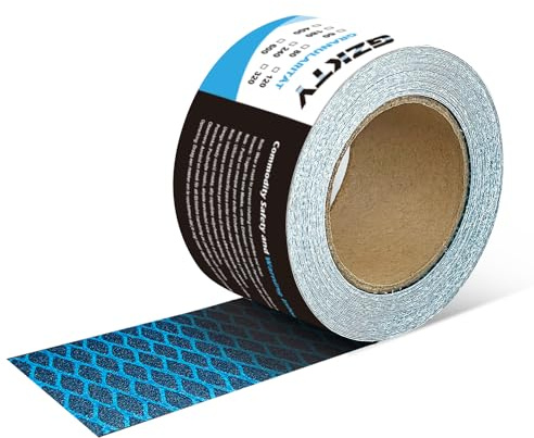 GZKTY Sandpapper rulle, självhäftande, för trä, metall, plast, fordon, slipklossar | 70 mm x 7,8 m | Korn 400# | Polering minskar igensättning