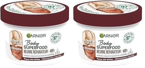 Garnier Body Superfood - Manteadora reparadora de cacao (cerámica) (Paquete de 2)