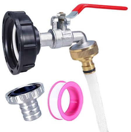 Robinet d'eau d'extérieur pour tonneau de pluie | Raccords de tuyau d'eau en laiton avec bande d'étanchéité, adaptateur de robinet de tuyau, raccord rapide, bouchons de tonneau de pluie, tuyau