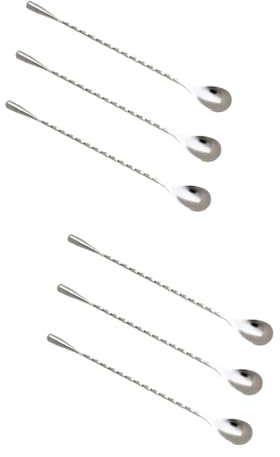 Garneck 6piezas Cucharas De Cóctel Inoxidable Cucharas para De Bebidas Café y Postres Resistente Corrosión y Reutilizables para Bar y Cocina