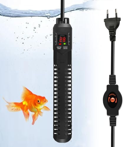 Aofesel Chauffage d'aquarium à température réglable 500 W avec Affichage numérique LED, ventouses et Protection Contre la surchauffe, Thermostat de Chauffage pour Aquariums et Aquariums (400W)
