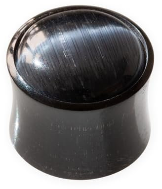 Fly Style 1 Paar Piercing Horn Ohr Tunnel Plug - Katzenauge Stein Ohr Plug - Stein Tunnel - Piercing Schmuck, Grösse:20 mm (Paar)