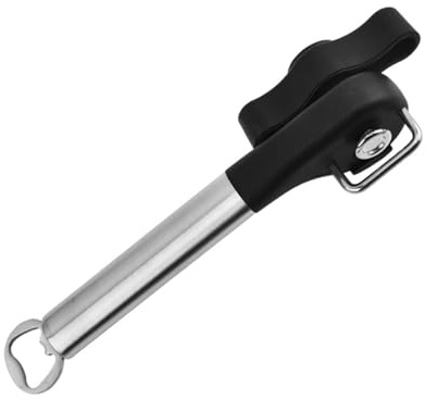 YILANJIN Abrelatas manual de seguridad 2 en 1, abrelatas de acero inoxidable, abrelatas de estaño, abrelatas fácil de abrir, sin bordes afilados, abridor de botellas con agarre, herramienta de botella
