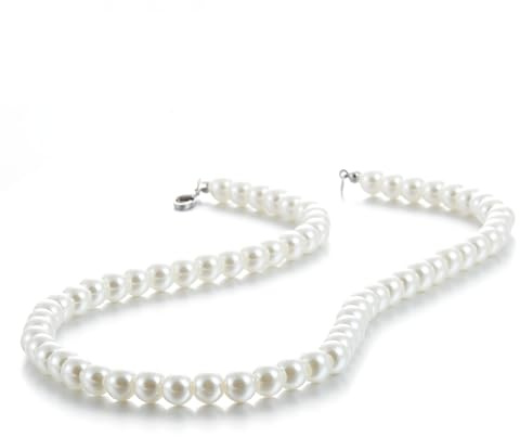 AFSTALR Collier Perle Femme Homme Collier de Perles D'Imitation, 8mm Ras de Cou Perle Blanches, Court Rond Perle Choker Pearl Cadeau Noël d'anniversaire Bijoux Longueur 45cm