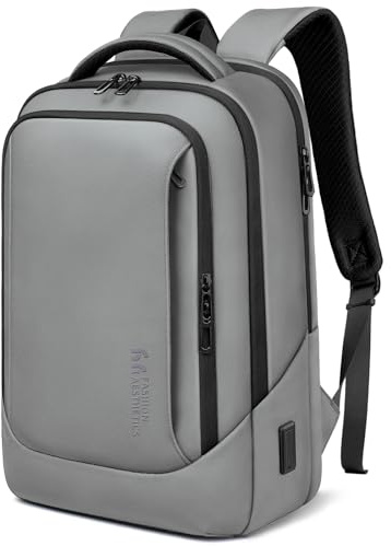 HEROIC KNIGHT Sac à dos Ordinateur Portable 15,6 Pouces Double Port USB | Sac a dos Impermeable Léger Antivol Sac à dos homme Design Multifonction pour Travail Voyage Affaires Université, Gris