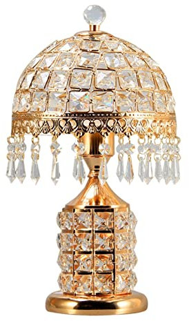 lamp Lamp for Desk Bedside Crystal Table Lamp with Glass Lampshade Desk Lamp Elegant Plug-in Crystal Chandelier Nightstand Lamp for Bedroom Living Room Desk Led Lamp lamp