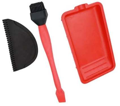 rockible 3 Pieces Woodworking Glue Spreader Sets Flat Coating Spreading Tool Multipurpose Glue Applying Tools for Gluing Various Plates, Red