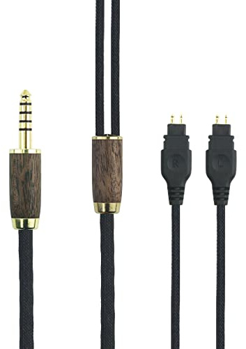 ABLET Cavo di ricambio bilanciato da 4,4 mm, compatibile con cuffie Sennheiser HD600, HD650, HD580, HD660S, HD58X, HD660S2, HD6XX 7N OCC rame placcato argento, guscio in legno di noce