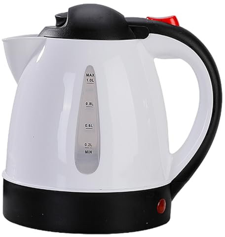 Bollitore elettrico da viaggio per auto, serbatoio interno in acciaio inox, riscaldatore da 12 V, scaldabagno portatile da 1 l, bollitore con spegnimento automatico, caffettiera rapida per campeggio