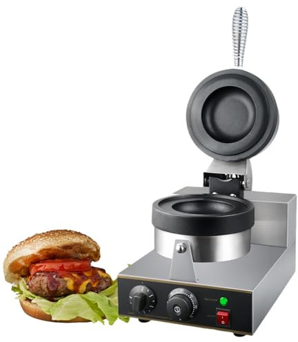 Glowdora Prensa Comercial para Panini Y Helado, Prensa Eléctrica para Hamburguesas De1300w, Máquina para Hacer Pan,Máquina para Hacer Waffles Y Hamburguesas, Temperatura Controlable De 50 A 300 °C.