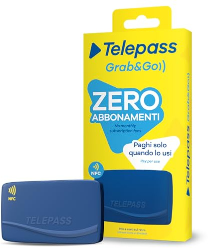 Telepass Grab&Go – Dispositivo Senza Canone Fisso, Modalità Pay-Per-Use, Attivazione a Pagamento Dopo Acquisto – per Pedaggi, Parcheggi, Strisce Blu, Area C, e-Vignette, Traghetti Stretto Messina