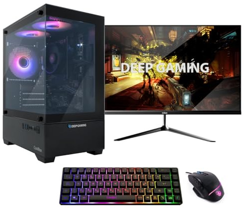 DeepGaming PC Gamer Completo AMD Ryzen 5 5500GT 6x4.4Ghz | Radeon Vega 7 | 16GB DDR4 | 1TB M.2 SSD | WiFi | Windows 11 Pro | Monitor 24 FHD 120Hz | Teclado TKL 65% + Ratón Modular RGB | PC Gaming