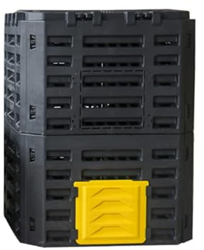 ENWYTE Seau à Compost 180L/340L/500L Composteur Jardin en Plastique Grande capacité Bac à Nourriture Convertisseur Boîte Recyclage des déchets Composteur résistant aux intempéries(Yellow,340L)