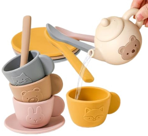 Rrlihjgu Juego de té para niños pequeños | Juego de imitación Tazas para - Juego Educativo Desarrollo Motricidad 3 a 6 Años Chica Niño
