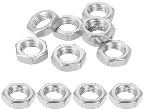 QUARKZMAN M12x1,25mm Sechskantmuttern 12Stk 304 Edelstahl metrische | Feingewinde Sechskant-Sicherungsmuttern Befestigungselemente 18mm/0,71 Breite, 6mm/0,24 Höhe für Maschinenbau
