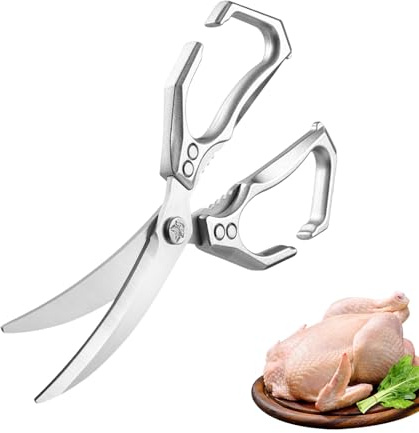 da Cucina per Alimenti, 2 in 1 per Carne con, Acciaio Inossidabile Resistente Multiuso Forbice Per Uso Domestico Elaborazione Cibo Frutta Insalata Verdura Gamberi