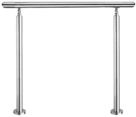 Kit de barandilla de acero inoxidable 304 para exteriores, porche, barandillas metálicas para escaleras interiores de hormigón, color plata. (120cm/47.2in)