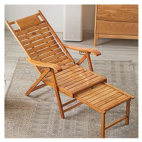 Sedia a dondolo in legno 3 in 1, reclinabile, pieghevole, in bambù, con poggiatesta e poggiapiedi, comoda sedia da patio per il tempo libero