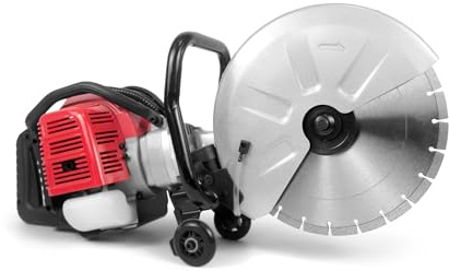 MSW Benzin-Betonsäge 63 ccm 2,5 kW 6500 U/min Trennscheiben bis Ø 350 mm für 120 mm Schnitttiefe 0,7 L Tank leichtes Aluminiumgehäuse Betonschneidemaschine