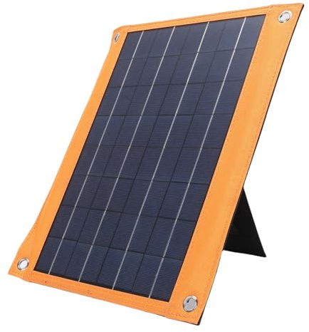 Walfront Chargeur de Panneau Solaire Polycristallin, Chargeur Solaire Léger et étanche avec Interfaces USB de Charge Rapide, Idéal pour Le Camping, la Randonnée et Les Activités de Plein Air
