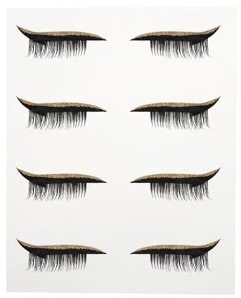 BIUDECO 4 Pares de Calcomanías de Delineador de Ojos Adhesivas y Pestañas Postizas de Plástico Fáciles de Usar y Resistentes al Agua para Maquillaje Diario de Mujer